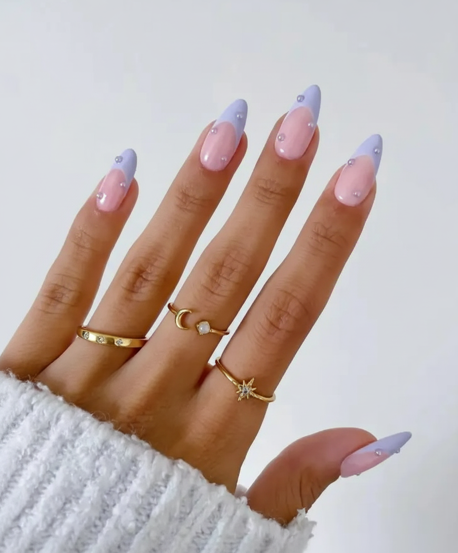 Pastel dual form extension set with delicate rhinestone details